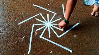 Simple flowers padi kolam5*3 maasi madham kolameasy pandaga mugguluBeautiful rangoli