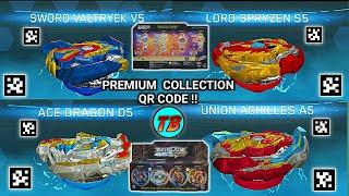 PREMIUM COLLECTION SET QR CODES ACE DRAGON D5 UNION ACHILLES A5 SWORD VALTRYEK V5 LORD SPRYZEN S5