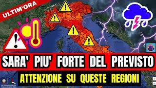 METEO ITALIA TEMPO IMPAZZITO ED ESTREMO SARA PIU FORTE DEL PREVISTO E COLPIRA QUESTE REGIONI...