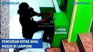 Viral Rekaman CCTV Pencurian Kotak Amal Salah Satu Masjid di Lampung