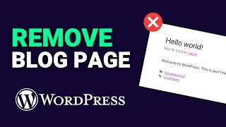 How to Remove Blog Page from WordPress Delete Posts Page