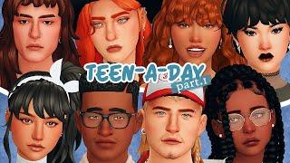 Teen-a-day CAS Challenge  + cc list   part.1  The Sims 4