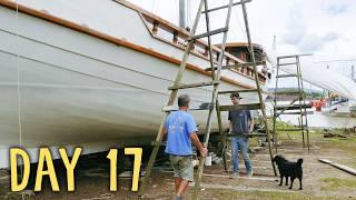 Welcome to everyday life of our wooden boat rebuild project — Sailing Yabá 185