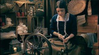 The Spinner  Cinematic ASMR wool spinning knitting wood sounds a few unintelligible whispers