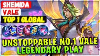 Unstoppable No.1 Vale Legendary Play  Top 1 Global Vale  Shemida - Mobile Legends Emblem And Build