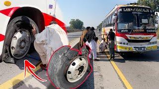 Shocking Moment  Incredible  Tire Bursts At High Speeds