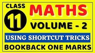 11th Maths Volume 2 Book back One Mark Using Shortcut Tricks  11th Maths 1 Mark Easy Trick