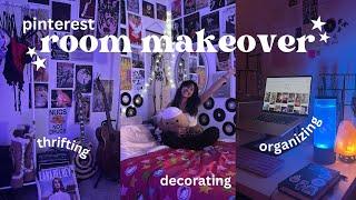 AESTHETIC ROOM MAKEOVER thrifting furniture decorating & organizing pinterest-inspired