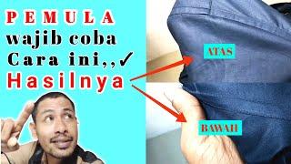 Cara menjahit RAPIH  pasang tangan kemeja pria tanpa obras#pemula#tutorial