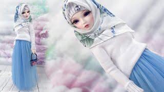 DIY Hijab BJD D0ll Casual Look BJD娃娃重绘 BJD人形の塗り直し BJD 인형 다시 칠하기 Decorate BJD OOAK Doll BJD Doll