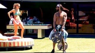 Liz tries to annoy Austin while he works out 817 BB17