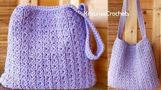 The Lilac Shoulder Tote Bag - Easy Crochet Pattern