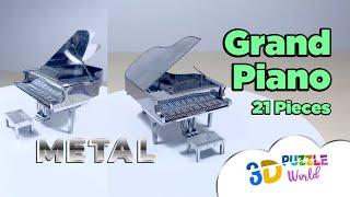 ASMR 4K GRAND PIANO 21 Pieces  Metal  3D Puzzle World  Satisfying  DIY  Assemble  Model Kit