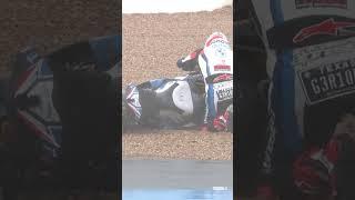 Gerloff crashes from the lead   2024 #FrenchWorldSBK 