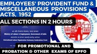 EMPLOYEES PROVIDENT FUND & MISCELLANEOUS PROVISIONS ACTS 1952 I EPF ACT 1952 #epfo#pf