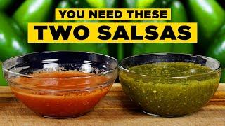 TWO SALSAS You Always Need Easy Mexican Salsa Roja & Salsa Verde Recipe