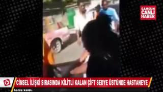 Cinsel ilişki sırasında kilitli kalan çift sedye üstünde hastaneye