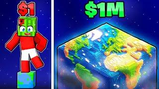 $1 VS $1000000 Minecraft PLANET Build Challenge