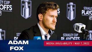 New York Rangers Adam Fox Pregame Media Availability  May 7 2022