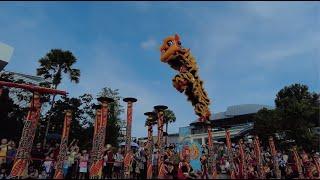 4K Acrobatic High Pole Lion Dance at Sentosa Central Beach Bazaar on CNY Day 1 10 Feb 2024