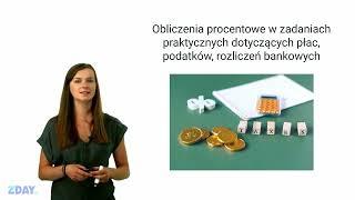 Obliczenia procentowe w zadaniach praktycznych - płace podatki rozliczenia bankowe