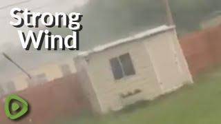 Extremely dangerous high winds rip roof off of shed