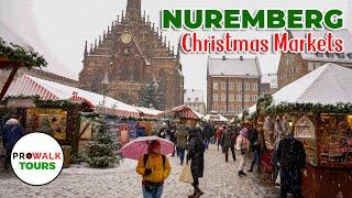 Christmas Markets of Nuremberg Germany - Day Walk - 4K 60fps with Captions -Nürnberg