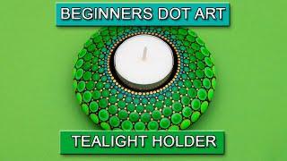 Mandala Dot Painting for Beginners Dot Art - Dotting a Tealight Holder for Candle