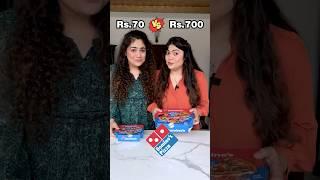 ₹70 vs. ₹700 Domino’s Pizza Challenge Cheap vs. Expensive Food Challenge #foodchallenge #shorts