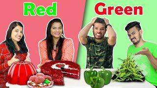 RED Vs GREEN Food Eating Challenge  Red Vs GREEN Food Eating Competition  Hungry Birds