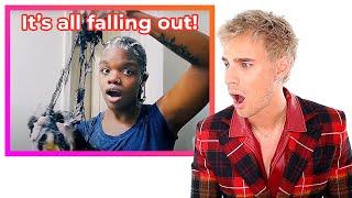 Hairdresser reacts to extreme DIY relaxer fails