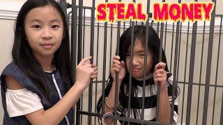Pretend Play Police Locked Up Kaycee for Stealing Money