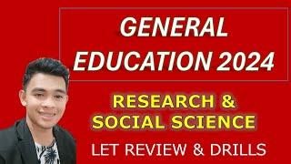 GENERAL EDUCATION SOCIAL SCIENCE & RESEARCH 2024 DRILLS FOR MARCH  LET REVIEW DRILLS