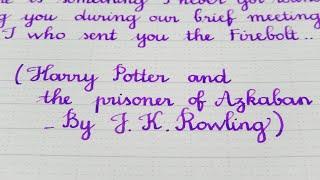 The Neat Handwriting in English  Nice Cursive Handwriting Style  Calligraphy  Harry Potter