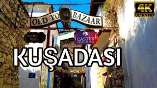 KUŞADASI AYDIN TÜRKIYE WALKING TOUR  OLD TOWN BAZAAR and BAR STREET  July 2024  4k UHD 60fps