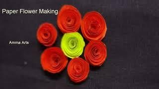 2 Paper Flowers  Paper flower  Easy Paper Flower Simple Paper Flower by Amma Arts