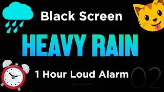 Black Screen  2 Hour Timer ⏱️ Soothing Rain Sounds  + 1 Hour Loud Alarm for Sleeping  no ads