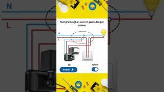 Menghubungkan sensor gerak dan saklar #circuitdiagram