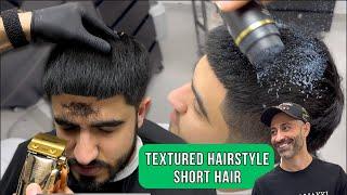 Stunning Mens Short Haircut with Line Up and Textured Hairstyle By Jason Makki