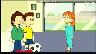 Rosie Kick a Soccer ball at Caillou faceGrounded