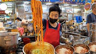 시장을 평정한 국수 장인 BEST 5? 보기만 해도 군침도는 길거리음식 시장 국수 맛집 BEST 5 Noodle Masters - Korean Street Food