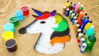 How to make Rainbow Unicorn Horse with Orbeez Fanta Sprite Coca Cola vs Mentos & Popular Sodas