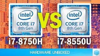 Intel Core i7-8750H vs Core i7-8550U Benchmark Battle