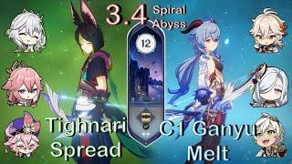 Tighnari Spread & C1 Ganyu Melt - 3.4 Spiral Abyss Speedrun