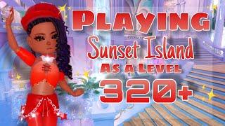 PLAYING SUNSET ISLAND AS A LEVEL 320+  Roblox Royale high 