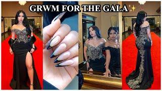 get ready with me for the gala  makeup hair nails facial..