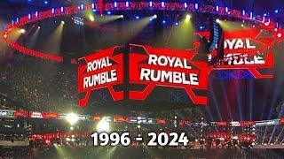 WWE Mens Royal Rumble PPV Match Card Compilation 1996 - 2024