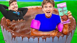 Last To Leave Mr. Beast Chocolate Hot Tub WINS $10000