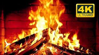  Cozy Fireplace 4K 12 HOURS. Fireplace with Crackling Fire Sounds. Crackling Fireplace 4K