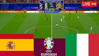 Spain vs Italy LIVE.  2024 Euro Cup Full Match - Video game simulation PES 2021